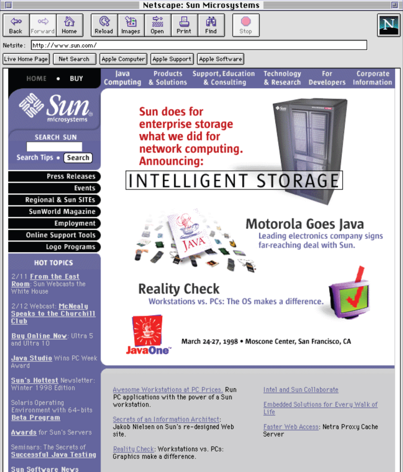 Sun Microsystems website